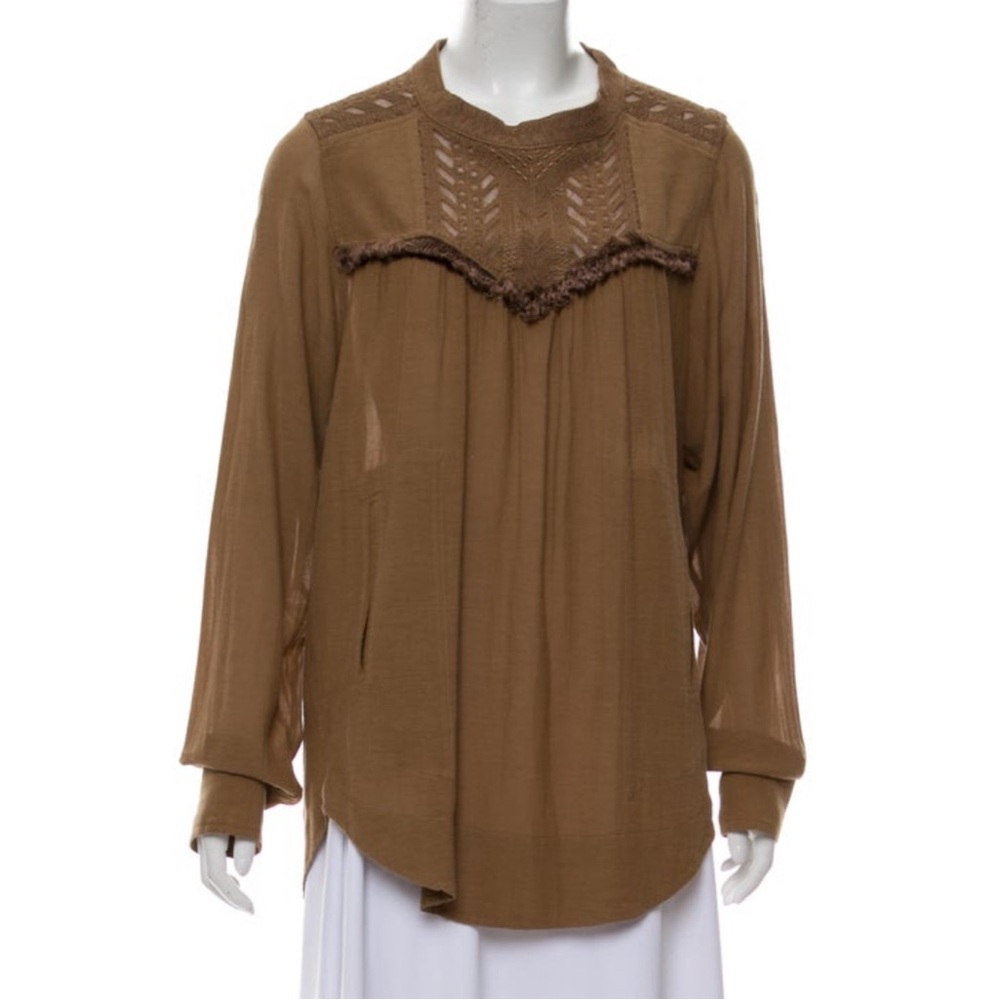 Etoile Isabel Marant Fringe Embroidered Blouse